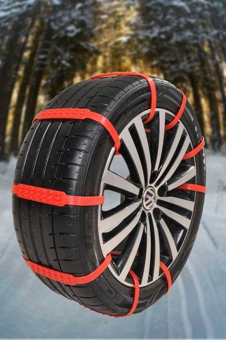 Вериги за Сняг PVC Червени Лукс 10 Броя в комплект