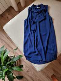 Тъмно синя елегантна мини рокля Mohito р-р 40