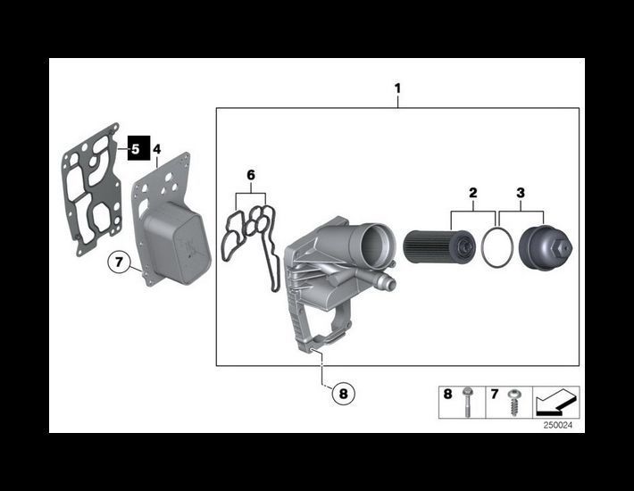 Garnitura radiator ulei motor, termoflot BMW Seria 1, Seria 3, Seria 5, Seria 6, X1; Toyota Avensis 3, Auris, Verso; Mini Cabrio, Coupe, 2.0, 3.0, Original, 11428516396