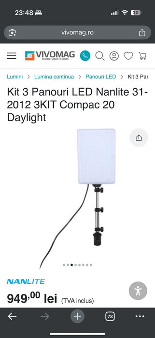 Nanlite Kit 3 lumini led Compac 20