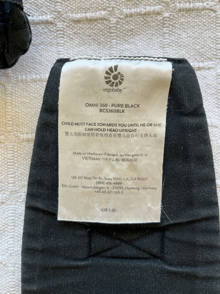 Ергономична раница Ergobaby Omni 360 - PURE BLACK