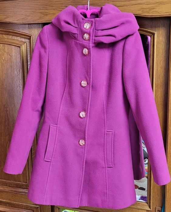 Palton stofa Fucsia Fabricat in Romania marime S/M