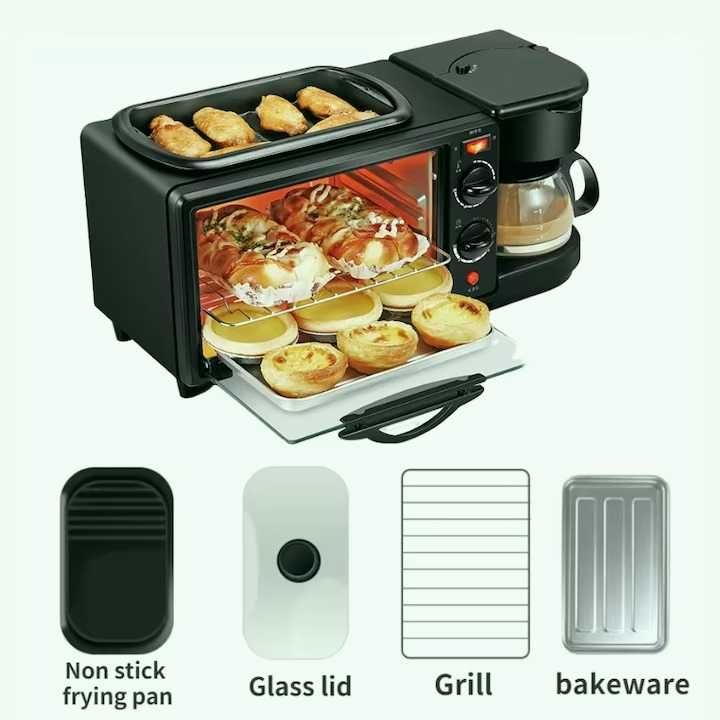 Breakfast maker, Печка, тостер и кафемашина, 3 в 1, Silver Crest