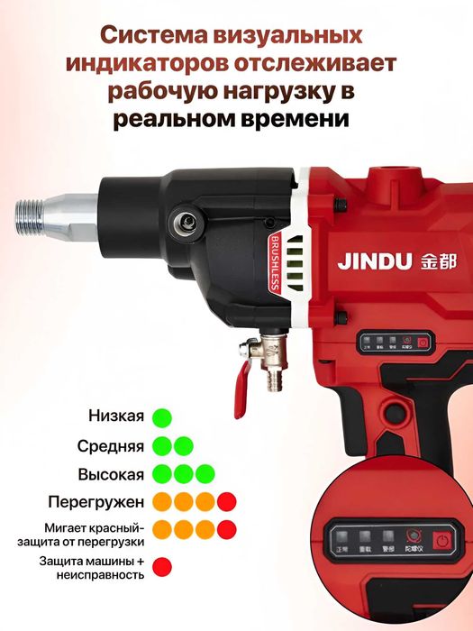 Olmosli burg‘ilash uchun cho‘tkasiz drel JINDU Дрель алмазного бурения