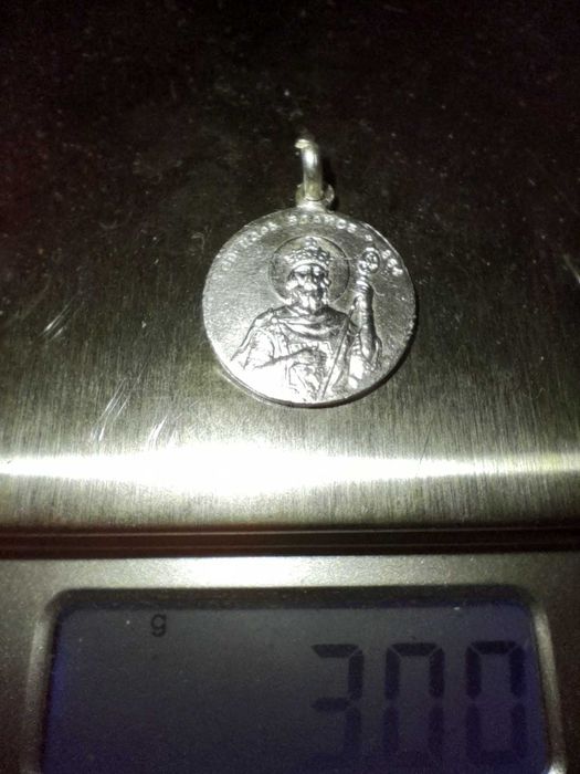 Сребърен медальон мъжки свети Цар  Борис