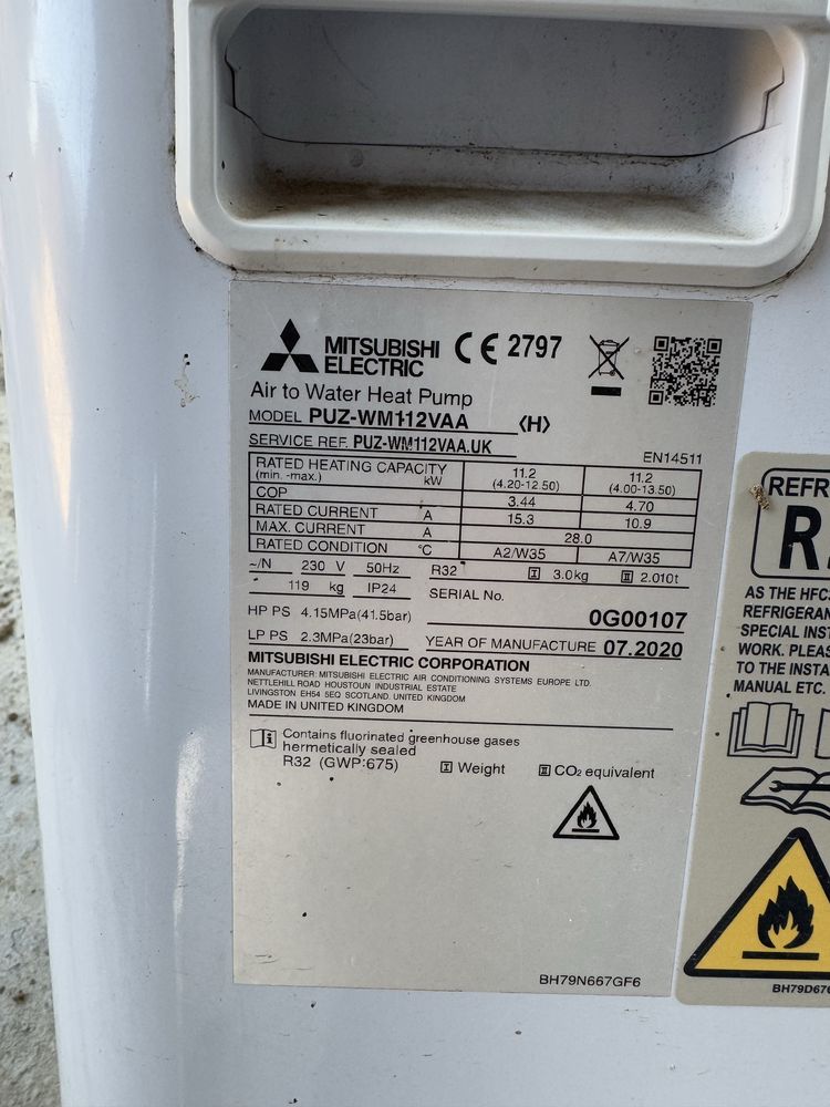 Pompe de Caldura Aer-apa MITSUBISHI Ecodan PUZ-WM112VAA