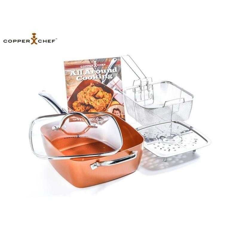 Тиган 5в1 с незалепващо покритие и 5 функции на работа Copper Chef