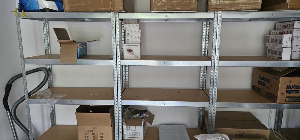 Rafturi metal cu polite de placaj 180x80x40