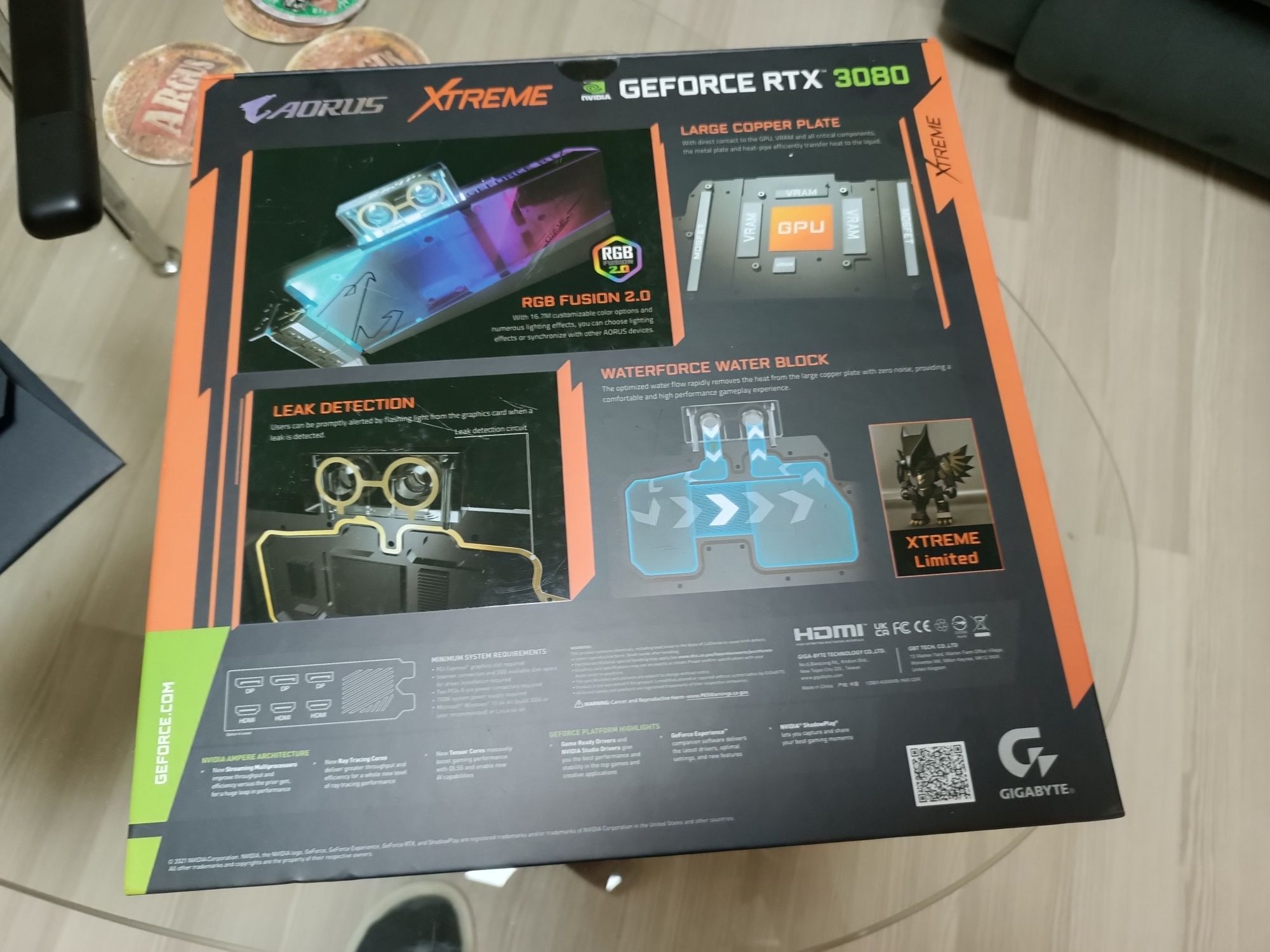 Placa video rtx 3080 10gb gigabyte aorus waterforce wb