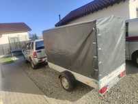 Remorca auto de inchiriat 750 kg cu prelata pt marfa permis categ B