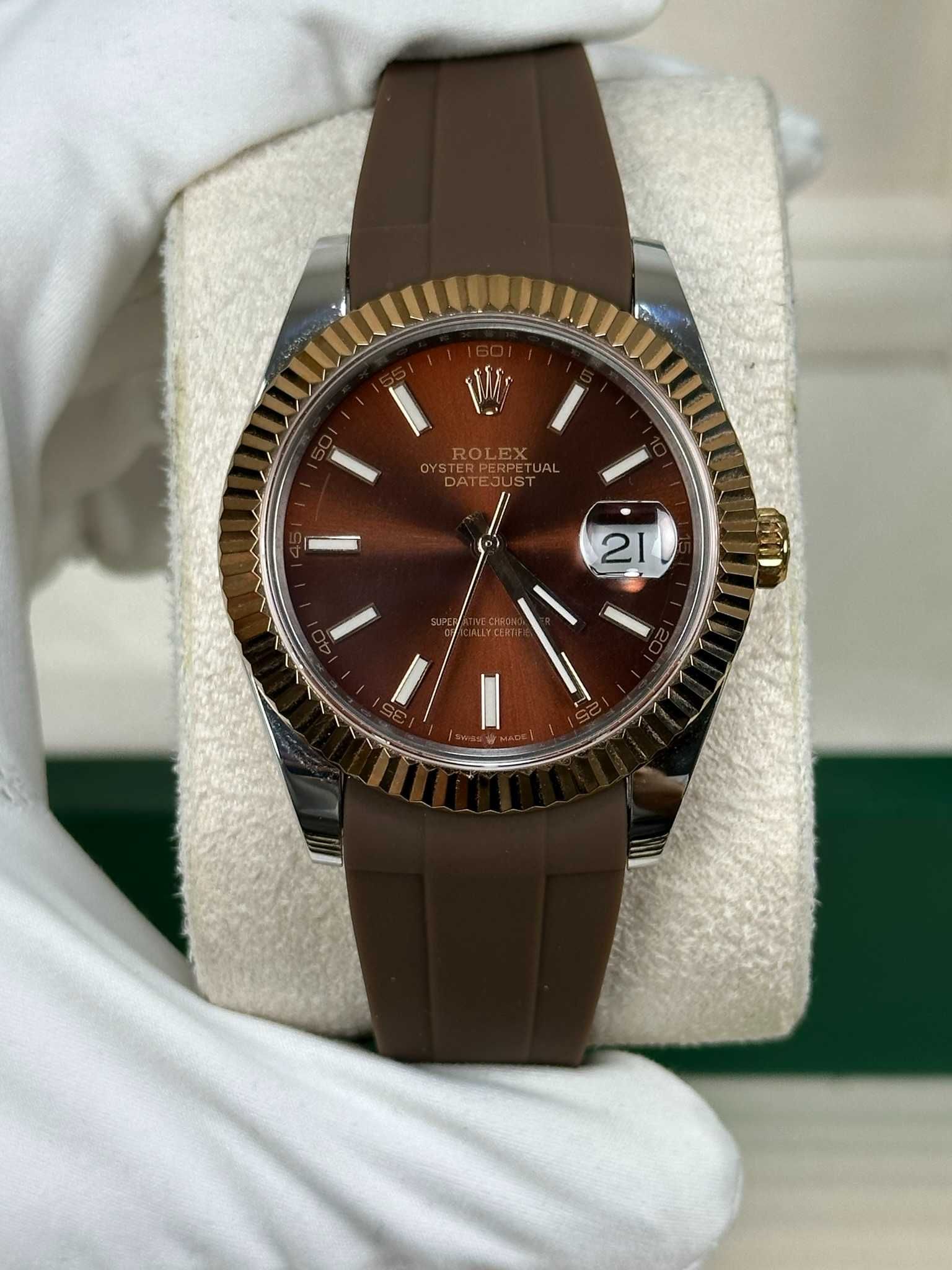 Rolex Oyster Datejust II  Rose Gold Steel Chocolate Dial 41 mm 126331