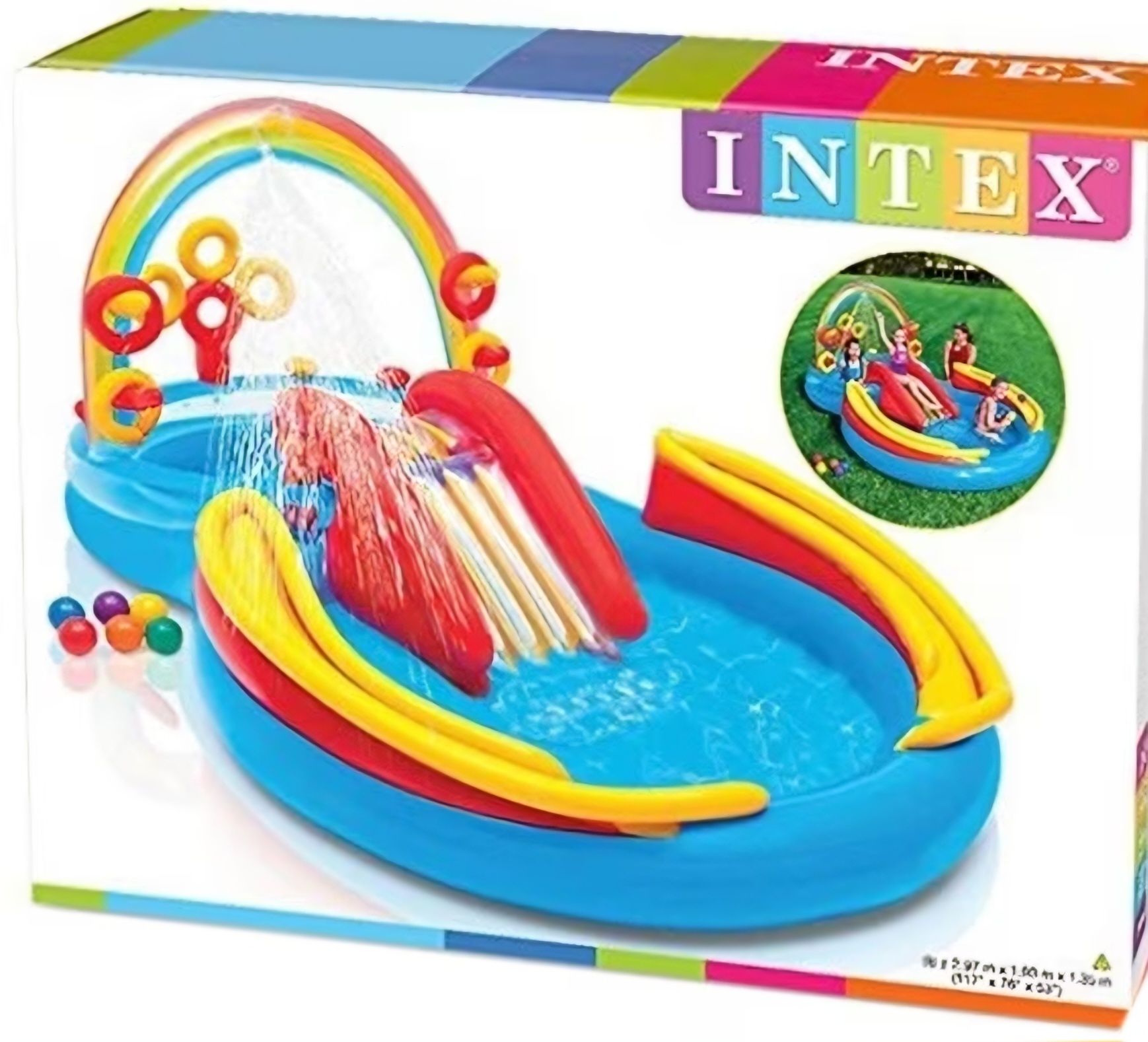 Детски басейн с пързалка и пръскащ
opeon 297x193x135cM INTEX