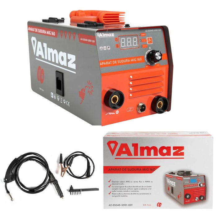 Aparat de sudura Almaz MIG 160 electrozi si sarma, acesorii Incluse
