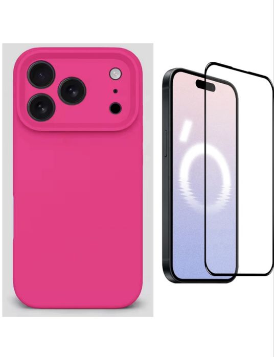 Husa Silicon Plate si Folie Sticla Curbata - Iphone 17 AIR PRO MAX