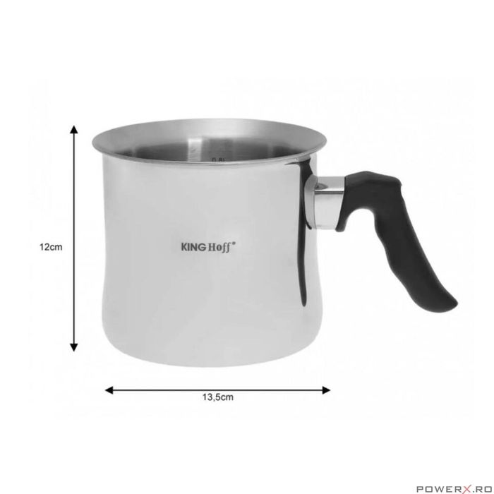 Oala pentru fiert lapte, inox, cu capac, 13.5 cm, 1litri Kinghoff