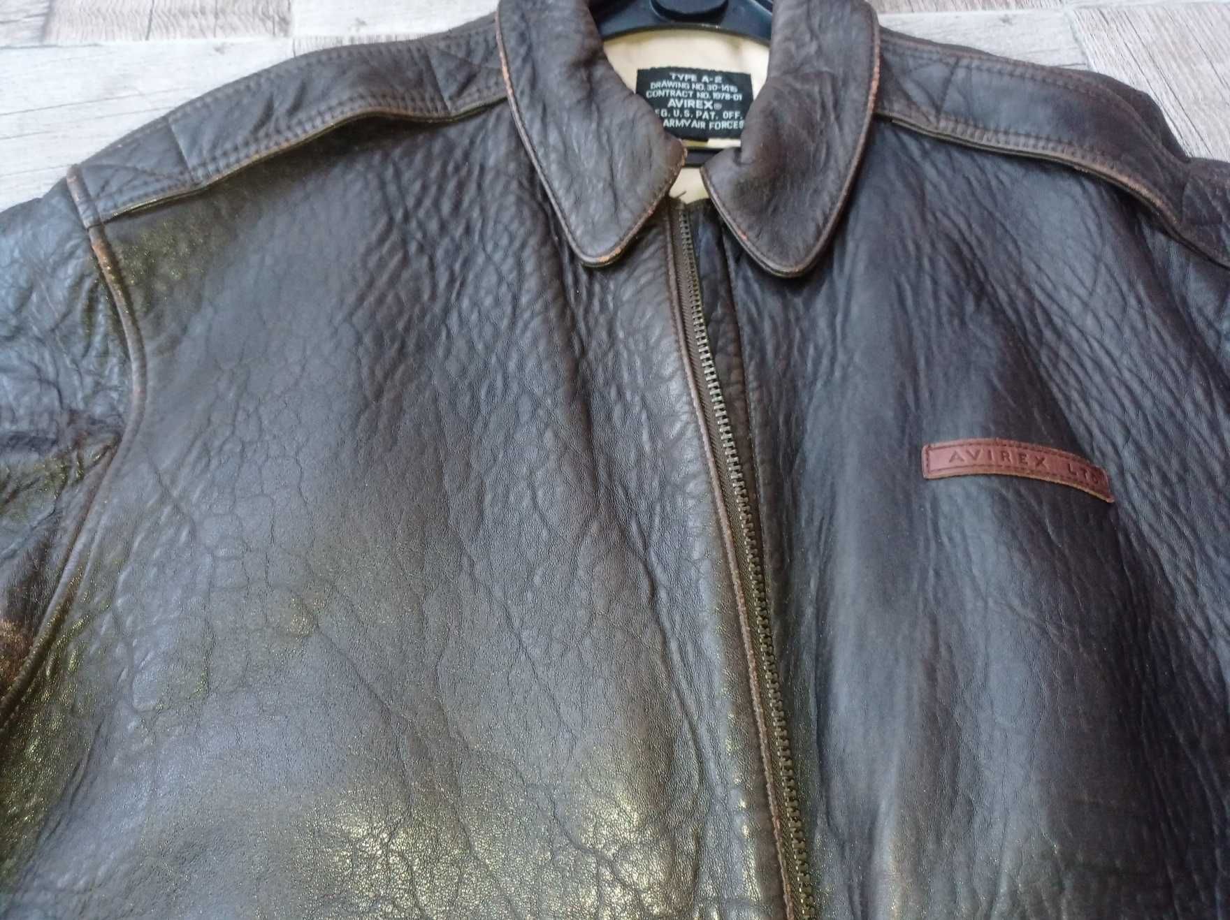 XL Пилотско Яке Avirex Leather Flight Cockpit Jacket Естествена Кожа