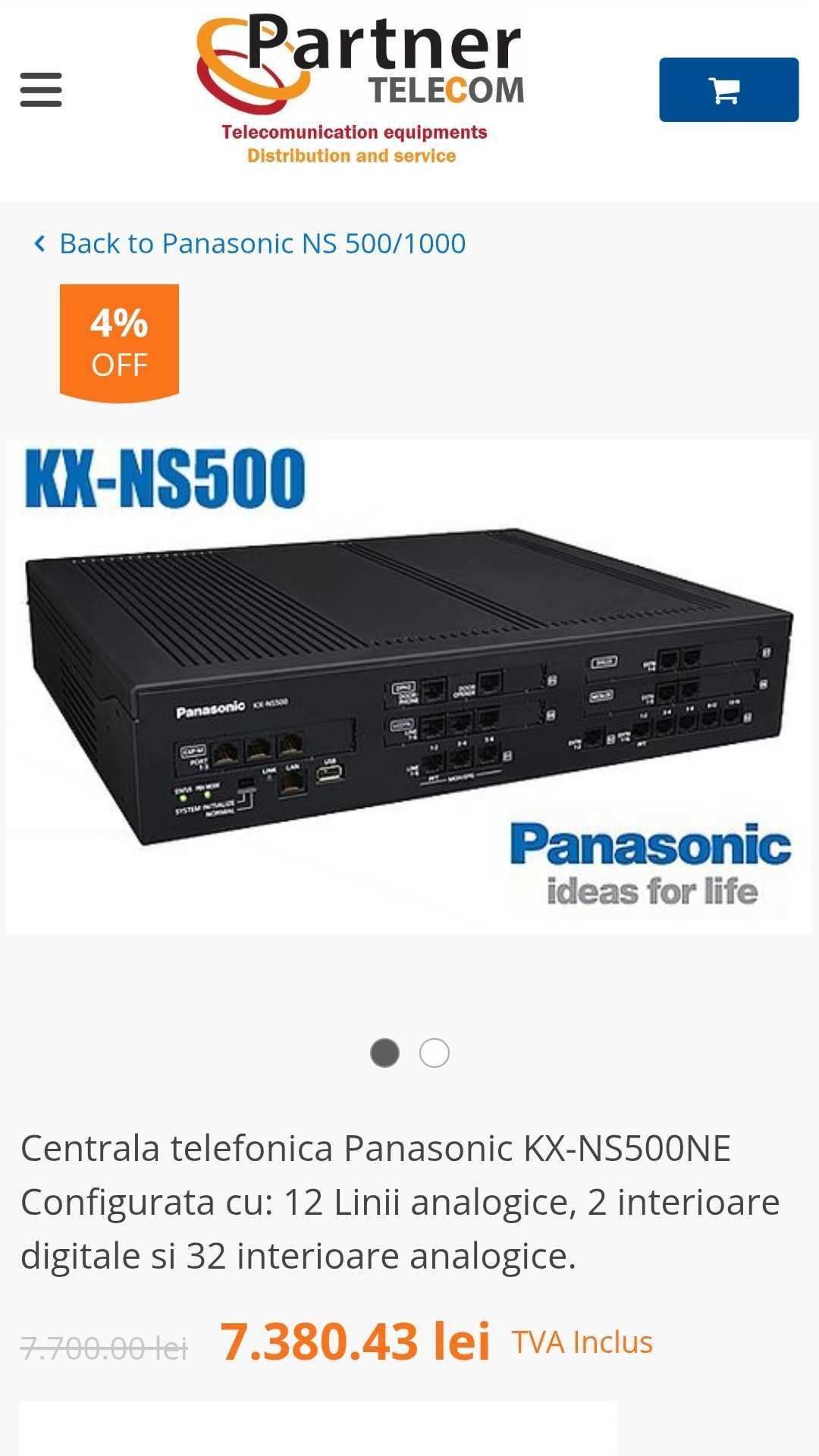 Centrala Telefonica Panasonic KX-NS500NE