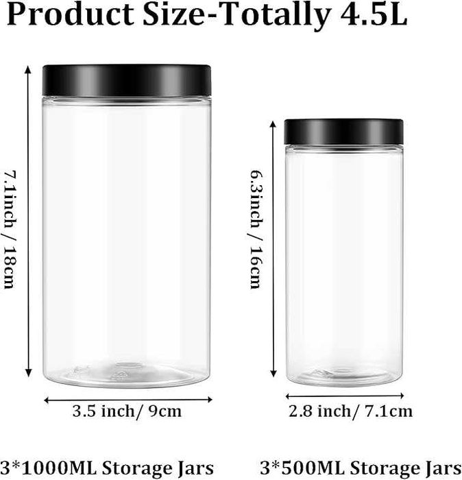 Recipient de bucătărie cu 6 piese, recipient de depozitare din plastic