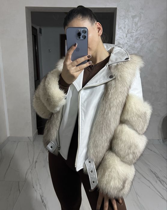 Geaca piele si blana naturala s/m