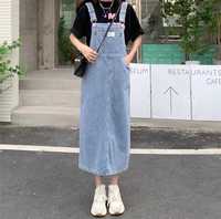 Джинсовый сарафан комбинезон женский юбка французский длины корейски
