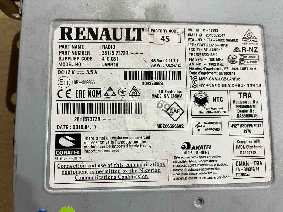 Unitate navigatie Renault Scenic 4 Espace 5