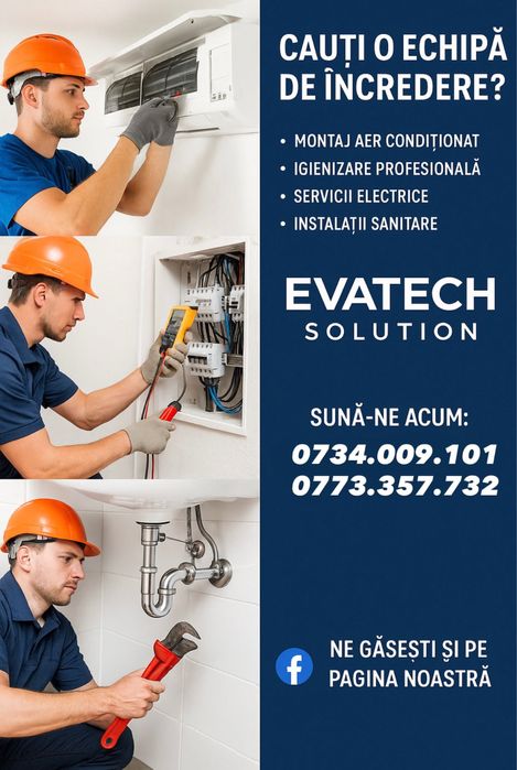 Instalatii electrice/sanitare,montaj aer conditionat,inchideri terase