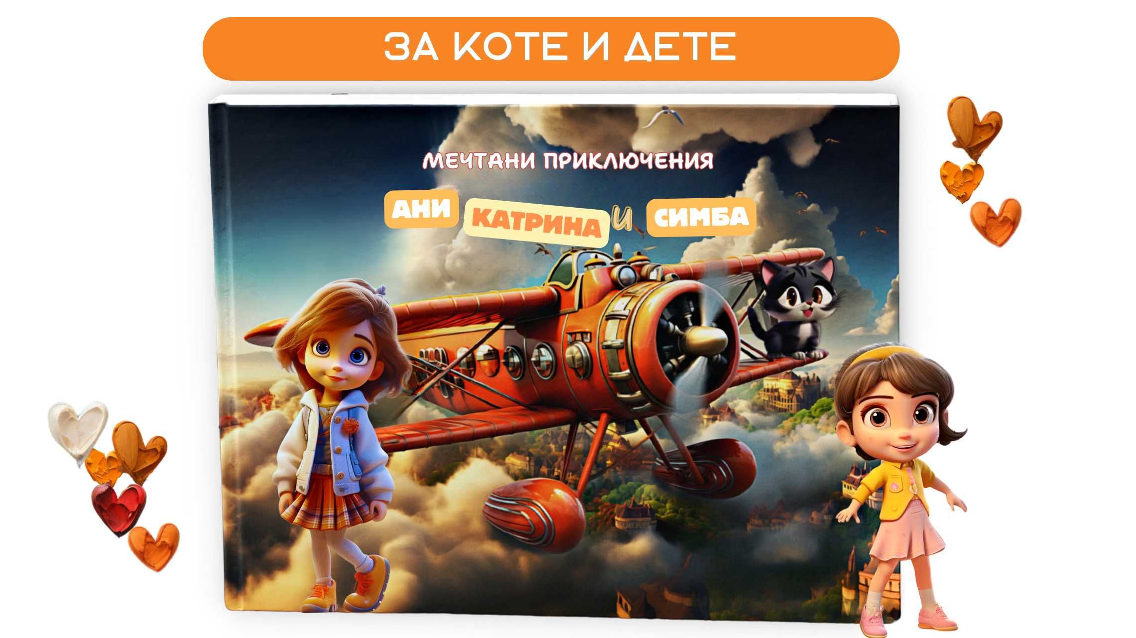 Персонализирана Детска Книжка - Вашето Дете е Главен Герой - С Котето