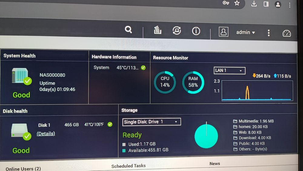 Nas QNAP TS-112  +HDD