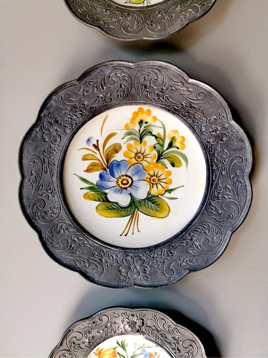 Антикварни керамика цам декоративни ръчно рисувани авторски чинии