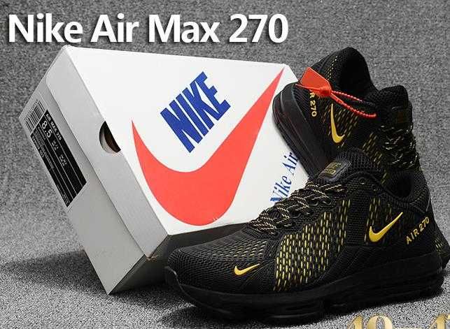 Nike Air Max 270 - Черно с жълти акценти, размери 41, 42, 43, 44, 45