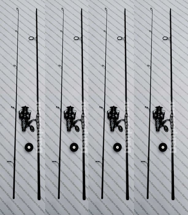 SET 4 Lansete CRAP 3,9m LEGEND din 2 buc +4 Mulinete AVIATOR 8000