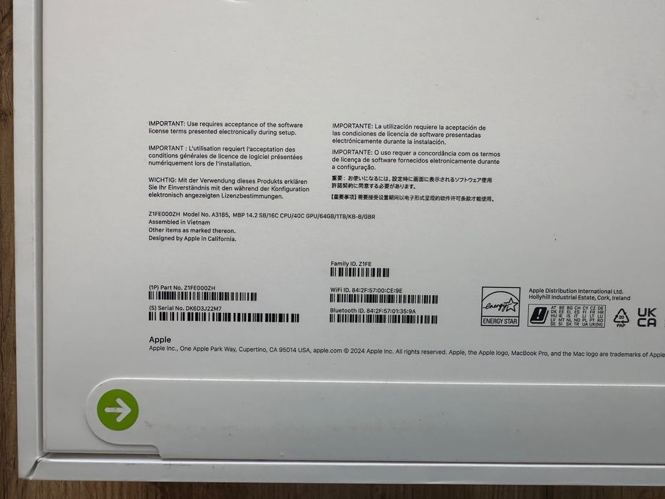 ЧИСТО НОВ MacBook Pro 14" M4 MAX 16-CPU, 40-GPU, 64GB RAM, 1TB SSD
