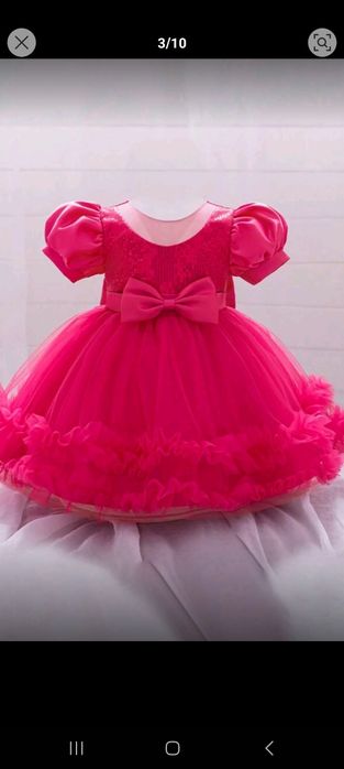 Бебешки официални рокли Бордо и Розово