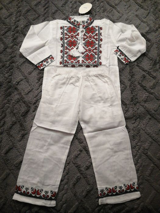 Costum popular băieți motive tradiționale din bumbac