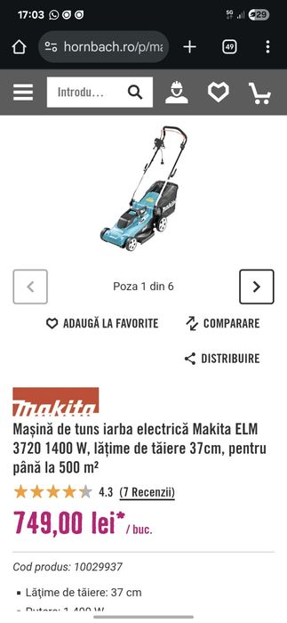 Makita ELM 3720 Mașina de tuns