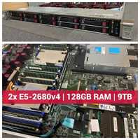 HP DL360 Gen9 2* Xeon E5-2680v4 28c, 128GB DDR4, 9TB HDD Сървър