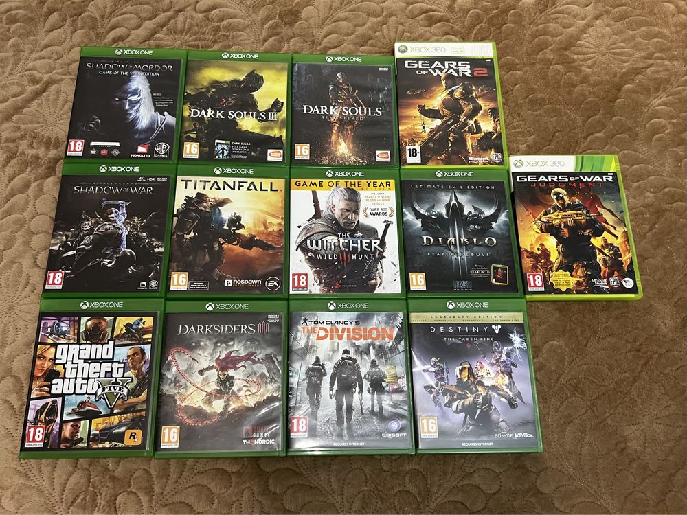 Pachet jocuri xbox (witcher, gta 5, dark souls, titanfall…)