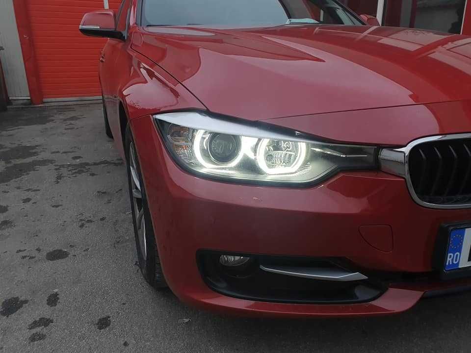 Pachet Far Retrofit BMW F30 Lupe Bixenon+Kit Xenon +Angel Eyes LED