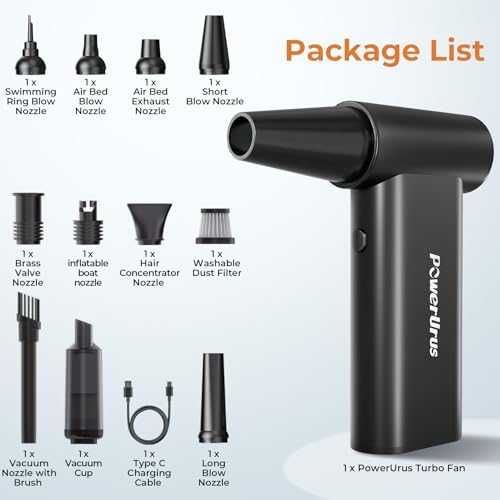 Нов Електрически Въздушен Почистващ Уред 4 Скорости, USB-C Зареждане