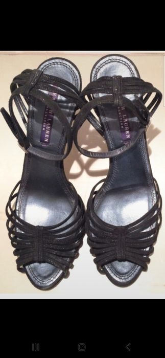 Sandale cu toc Ralph Lauren Collection