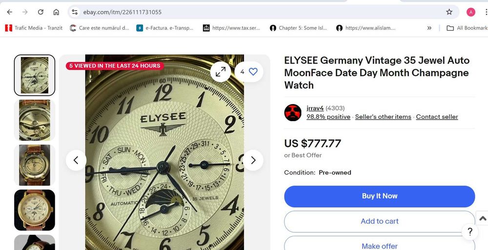 Ceas automatic ELYSEE Perpetual Calendar Moonphase - Faz