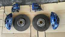 set kit frâne față M performance bmw G11 G12 G30 G31 375MM seria 7 seria 5 fuzete port fuzete față rulment  frâne sport 375 mm albastre de fabrică