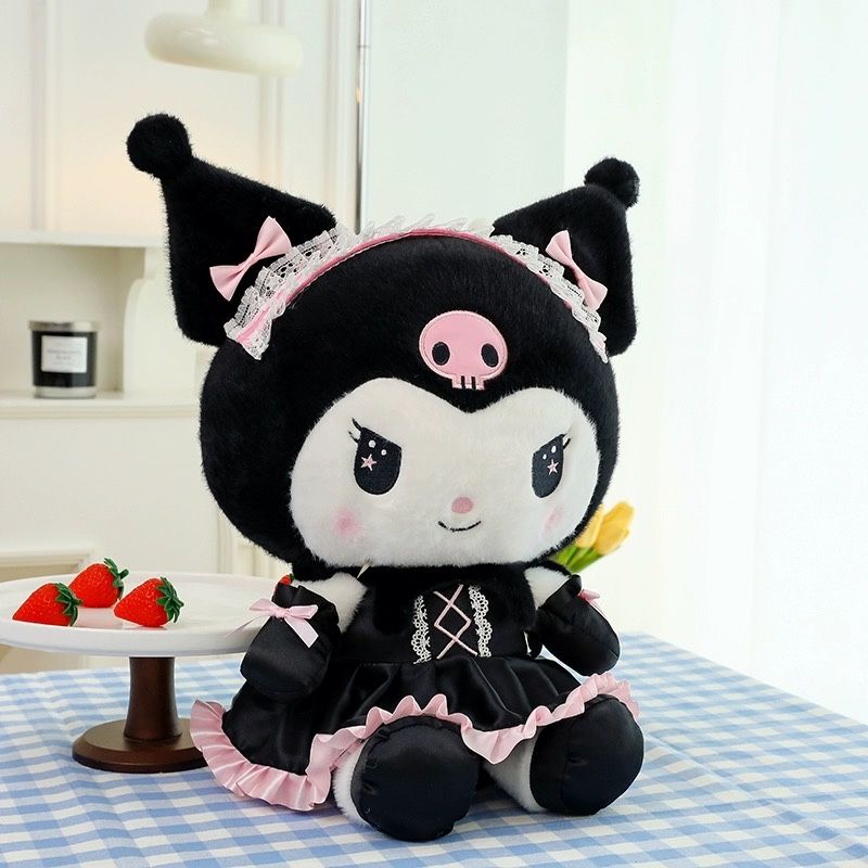 Jucarie plus japoneza Kuromi Sanrio din seria Hello Kitty,50-60cm NOUA