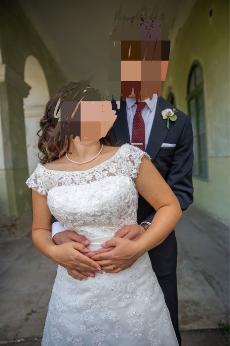 Rochie de mireasa pentru fata scunda dantela marimea S