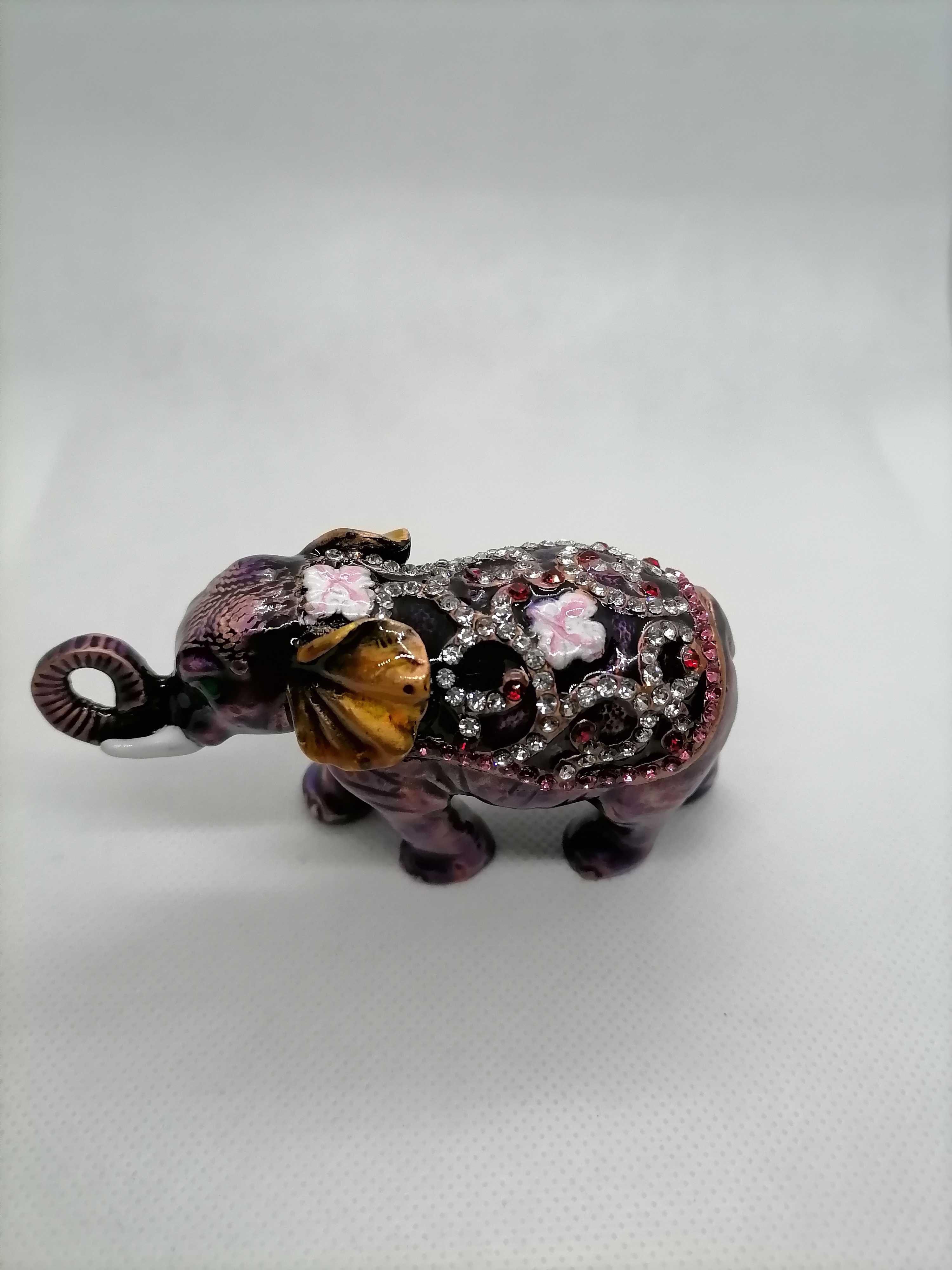 Cutie Bijuterii Elefant Mov / Purple - Metal + Cristale