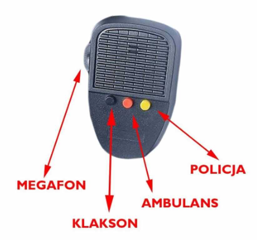 Сирена полицейска с мегафон и микрофон, 3 мелодии - 12V/50W.