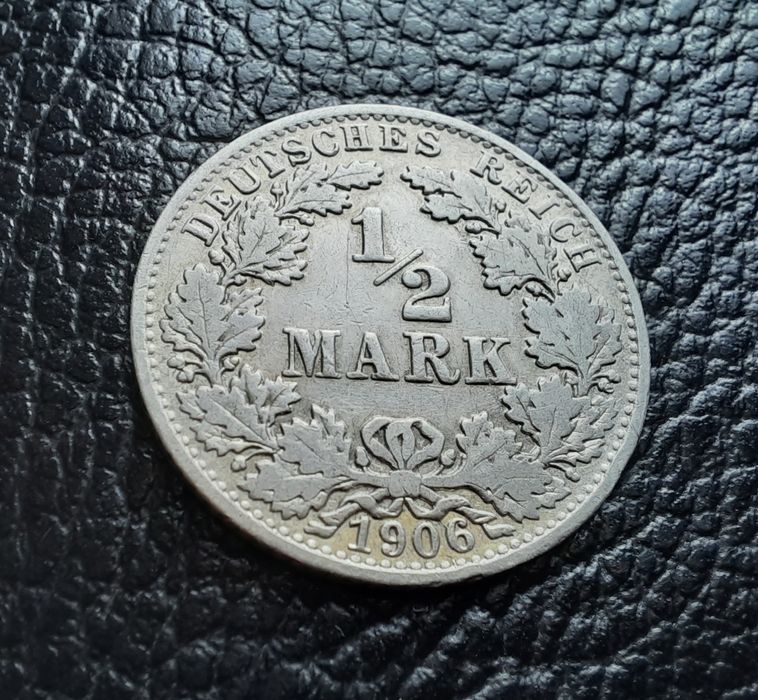 Стара сребърна монета 1/2 марка 1906 г.буква А- Германия- перфектна