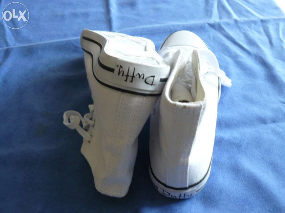 Tenisi cu Glezna/Bascheti, Unisex "DUFFY" Albi,Spania,Noi Fara Cutie