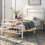 Cadru Pat Metalic Modern, Design Rezistent | 614206 White(90x190cm)