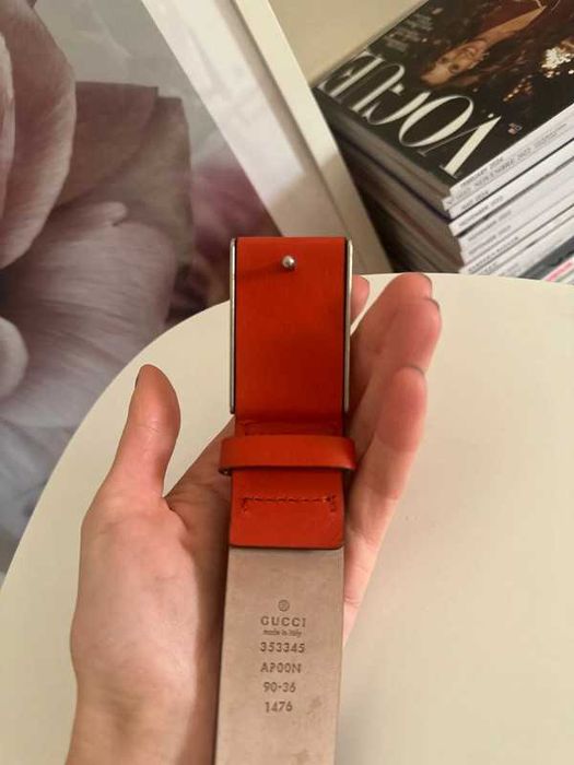 Curea unisex GUCCI Orange Silver Leather